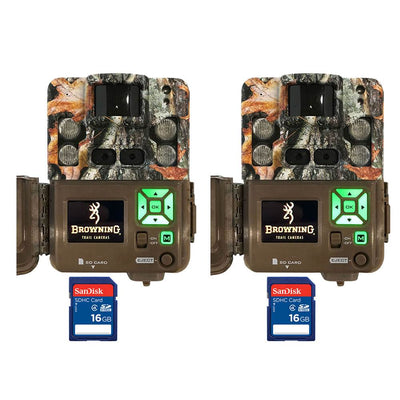 Browning 2018 Strike Force Trail Camera (2 Pack) + SanDisk 16GB SD Card (2 Pack)