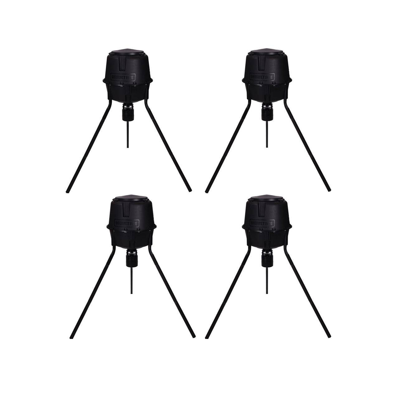 Moultrie 30 Gal 360° Programmable 200 lb Cap Tripod Deer Game Feeder (4 Pack)