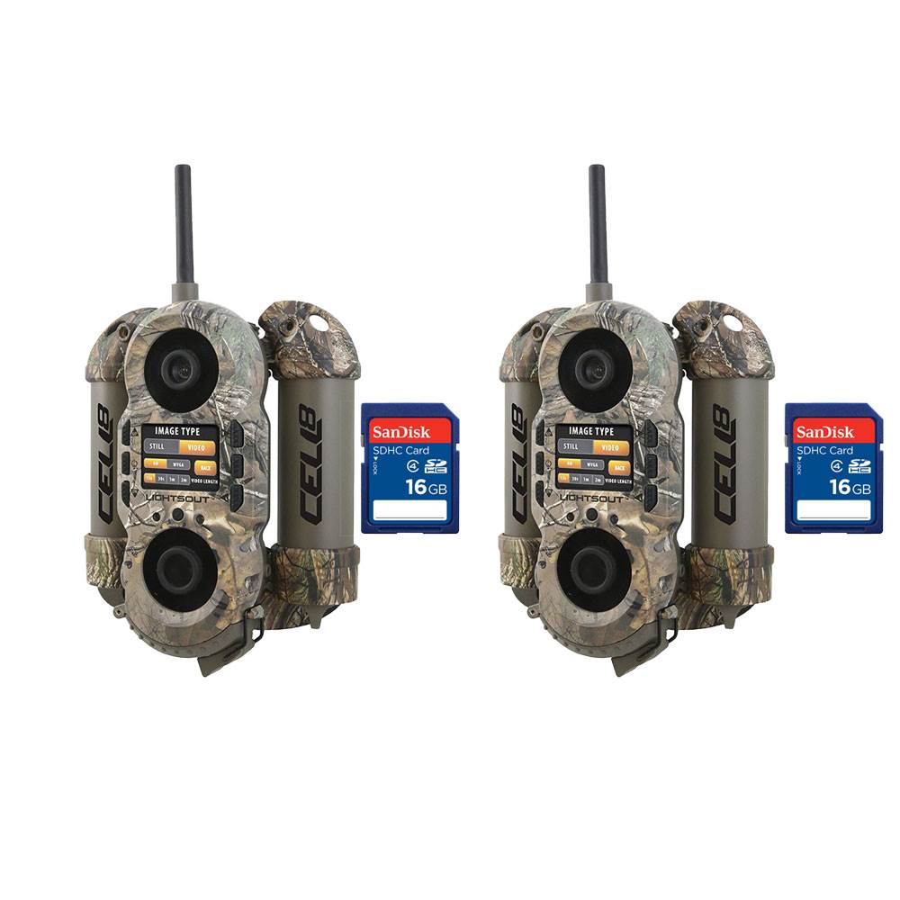Wildgame Innovations Trail Game Camera (2 Pack) + SanDisk 16GB SD Card (2 Pack)