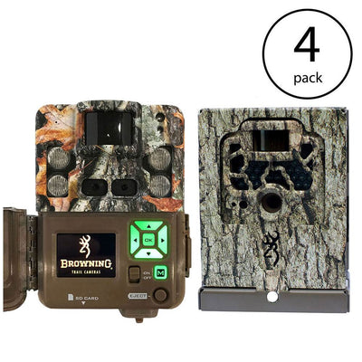 Browning 2018 Strike Force Pro XD Trail Camera (4 Pack) + Security Box (4 Pack)