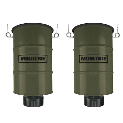 Moultrie 30 Gallon Pro Magnum 360 Degree Hanging Metal Barrel Deer Feeder, 2 Ct