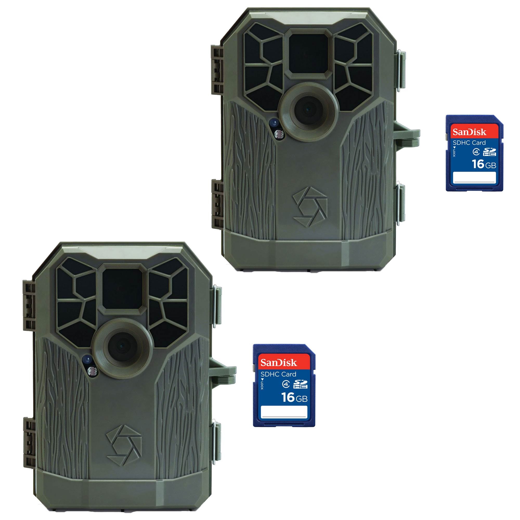 Stealth Cam Hunting Video Photo Camera (2 Pack) + SanDisk 16GB SD Card (2 Pack)