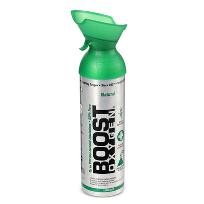 Boost Oxygen 10L Canned Oxygen Bottle, Natural (4 Pack) & 3L Bottle, Peppermint