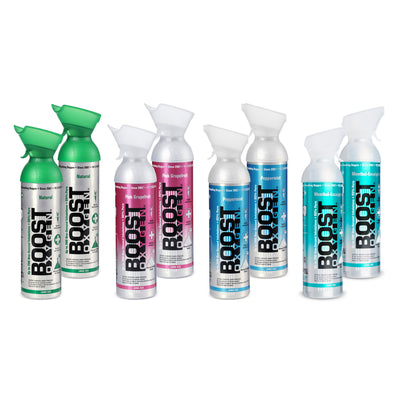 Boost Oxygen Natural Portable 10 Liter Pure Oxygen Variety Canister (8 Pack)