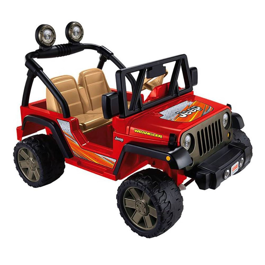 Fisher Price Power Wheels Realistic Jeep Wrangler 2 Seat Kid's Ride On Car, Red - VMInnovations