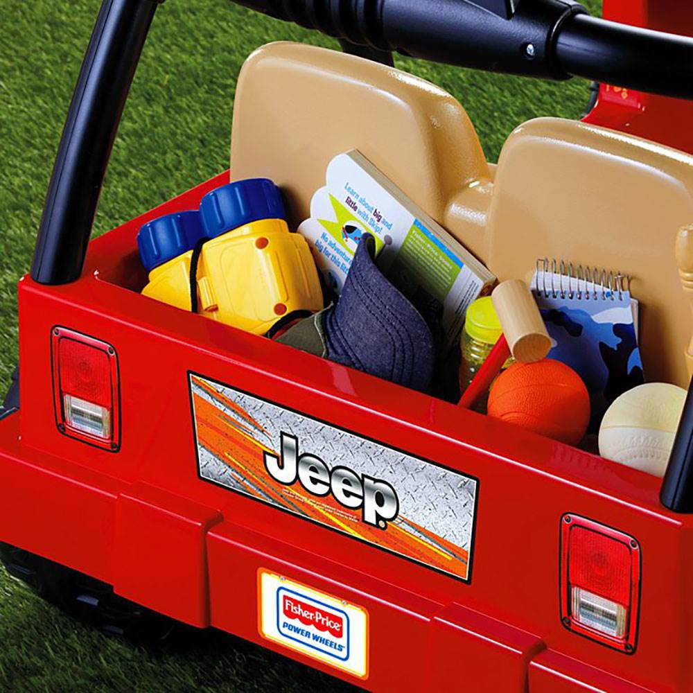 Fisher Price Power Wheels Realistic Jeep Wrangler 2 Seat Kid's Ride On Car, Red - VMInnovations