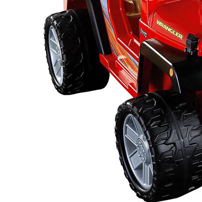 Fisher Price Power Wheels Realistic Jeep Wrangler 2 Seat Kid's Ride On Car, Red - VMInnovations