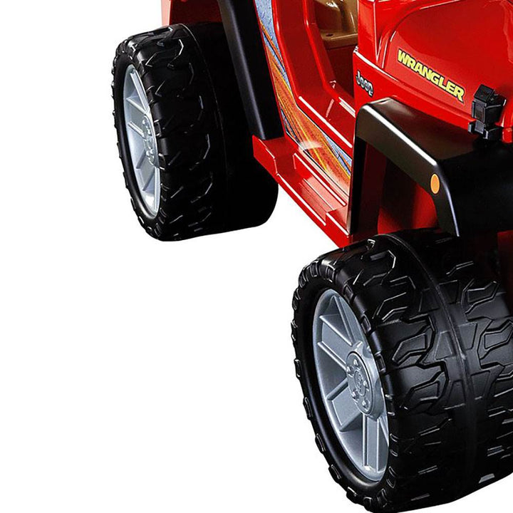 Fisher Price Power Wheels Realistic Jeep Wrangler 2 Seat Kid's Ride On Car, Red - VMInnovations