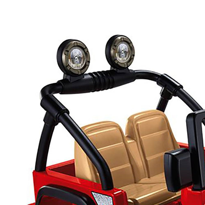 Fisher Price Power Wheels Realistic Jeep Wrangler 2 Seat Kid's Ride On Car, Red - VMInnovations