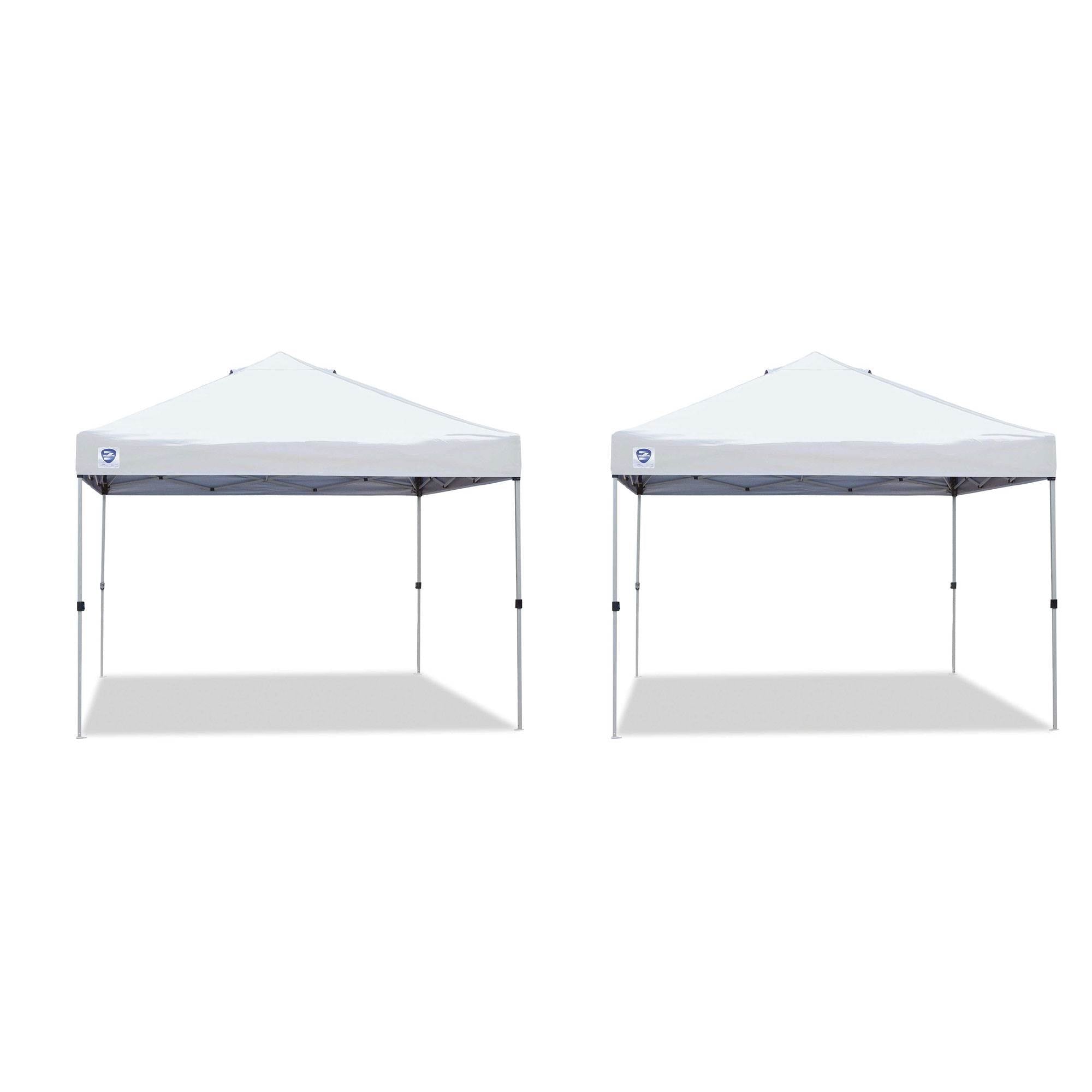 Z-Shade 10' x 10' Peak Canopy Straight Leg Instant Shade Tent Shelter (2 Pack)