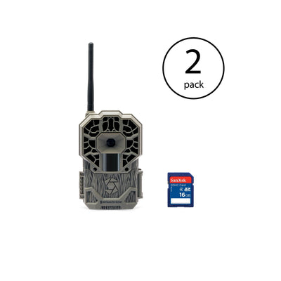 Stealth Cam 22 MP Cellular Wildlife Hunting Game Trail Camera, 2 Pack + SD Cards