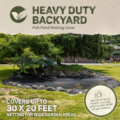 DeWitt Deluxe 20 x 30 Ft Heavy Duty Backyard Fish Pond Netting Cover (Open Box) - VMInnovations