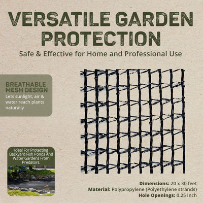 DeWitt Deluxe 20 x 30 Ft Heavy Duty Backyard Fish Pond Netting Cover (Open Box) - VMInnovations