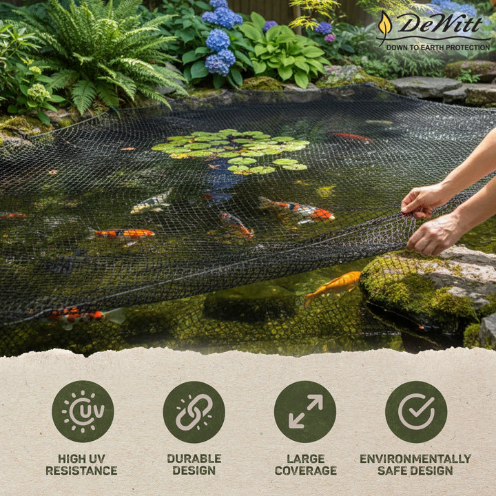 DeWitt Deluxe PN30-1220 12 x 20 Ft Heavy Duty Backyard Fish Pond Netting, Black