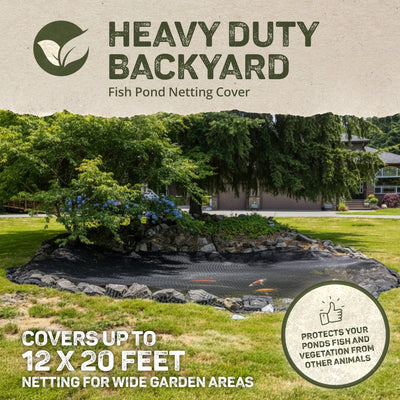 DeWitt Deluxe PN30-1220 12 x 20 Ft Heavy Duty Backyard Fish Pond Netting, Black - VMInnovations