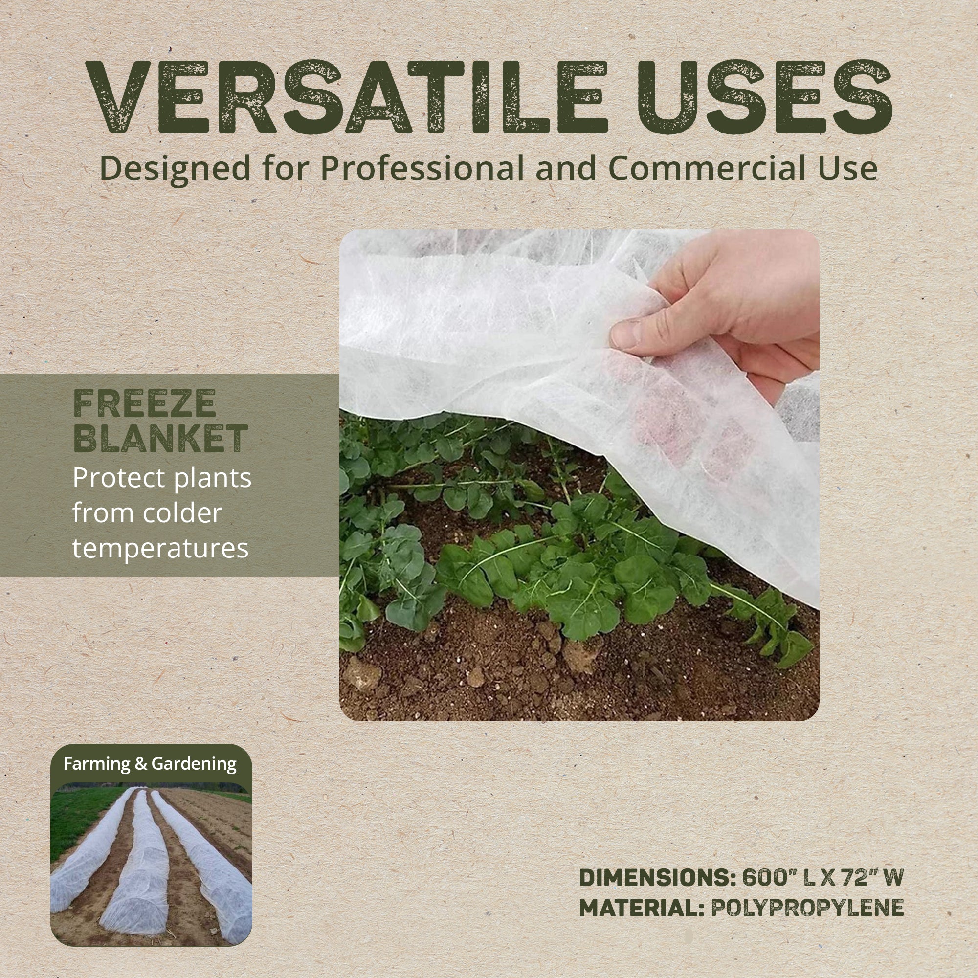 DeWitt Ultimate650 6’ x 50’ Plant Cover Freeze Protection Cloth Frost Blanket