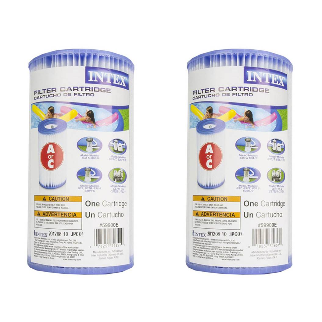 Intex 29000E Pool Easy Set Type A Replacement Filter Pump Cartridge, (2 Pack) - VMInnovations