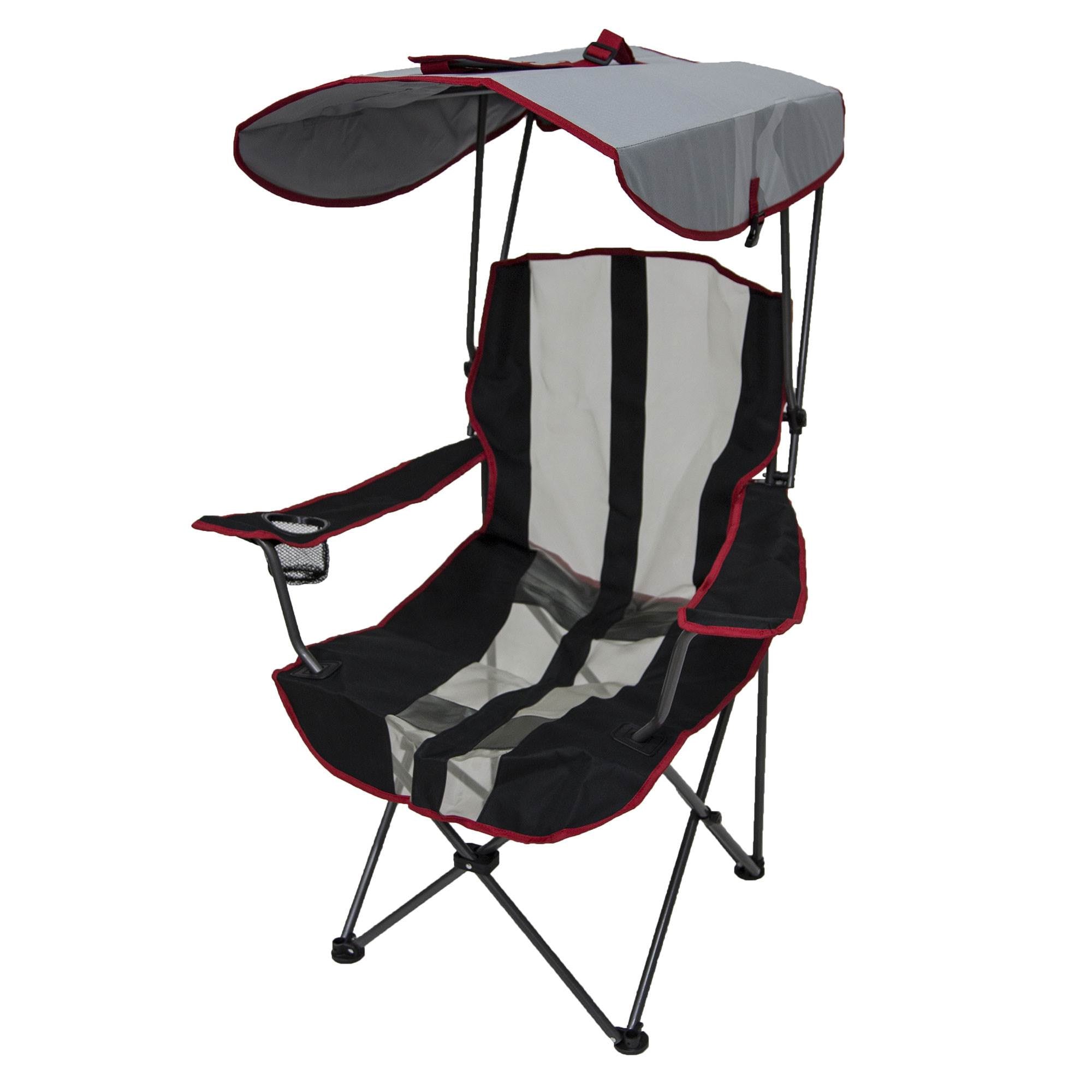 Kelsyus Premium Canopy Foldable Outdoor Lawn Chair with Cup Holder, Red (2 Pack)