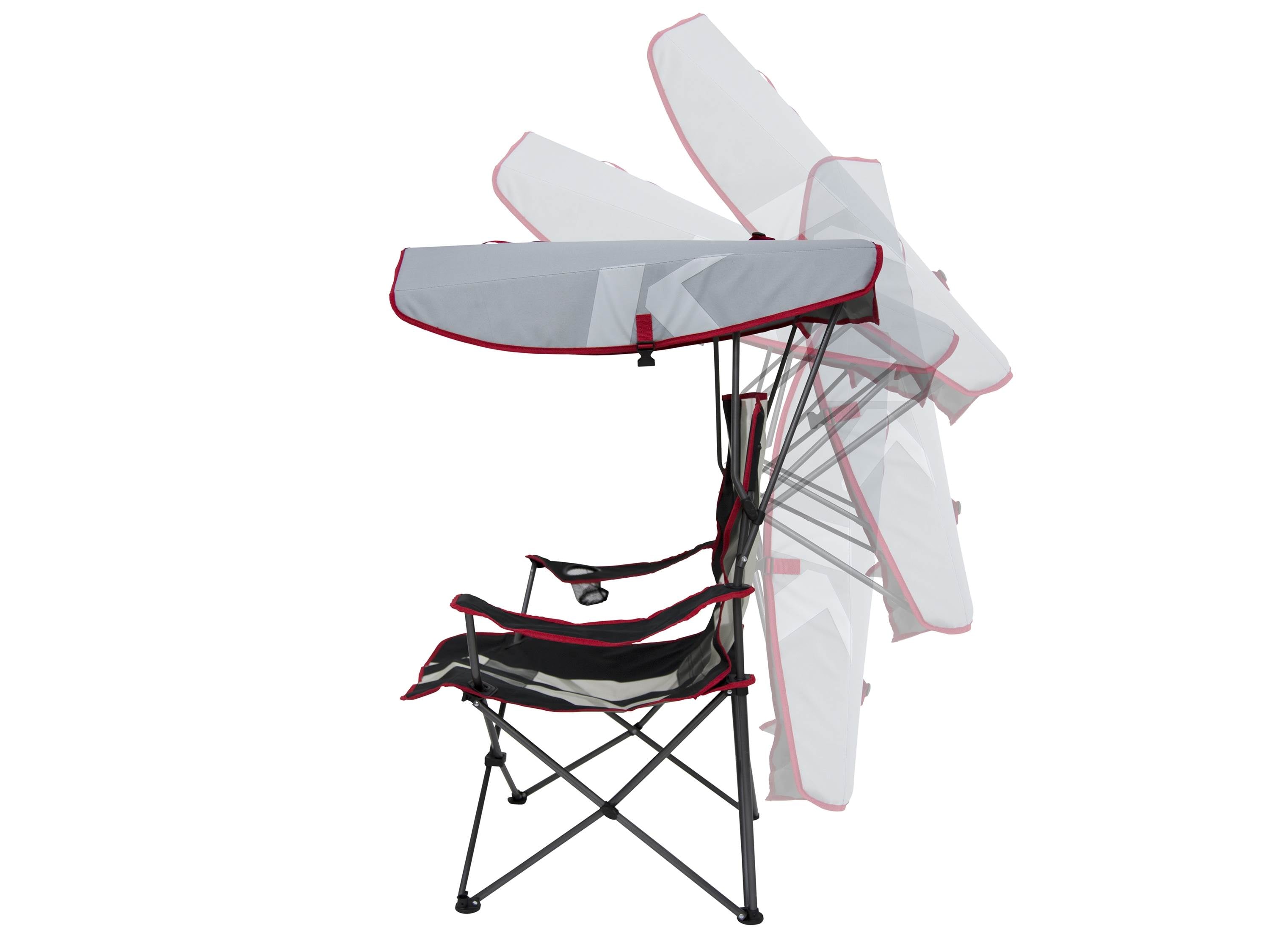 Kelsyus Premium Canopy Foldable Outdoor Lawn Chair with Cup Holder, Red (2 Pack)