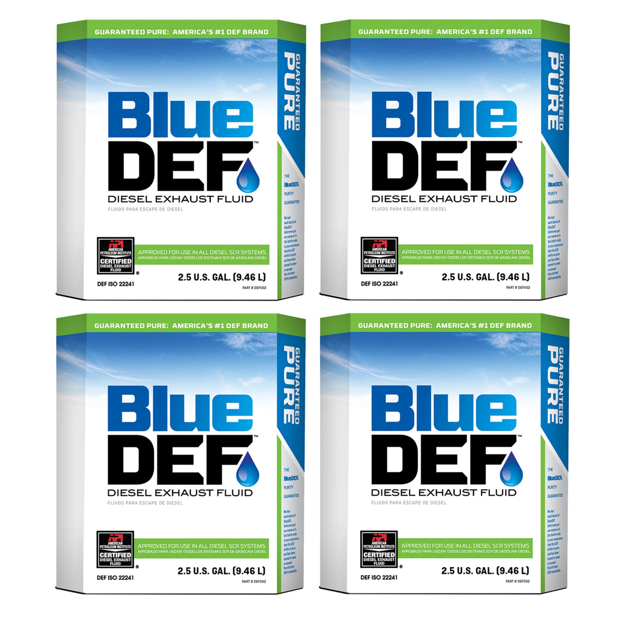 BlueDEF Diesel Exhaust Fluid Synthetic Urea Deionized Water 2.5 Gallon (4 Pack) - VMInnovations