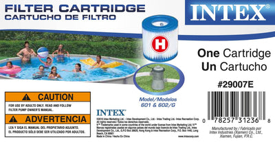 Intex Swimming Pool Easy Set Filter Cartridge Replacement Type H (12 Pack)