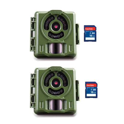 Primos Hunting Bullet Proof 2 Low Glow HD Game Trail Camera (2 Pack) + SD Cards