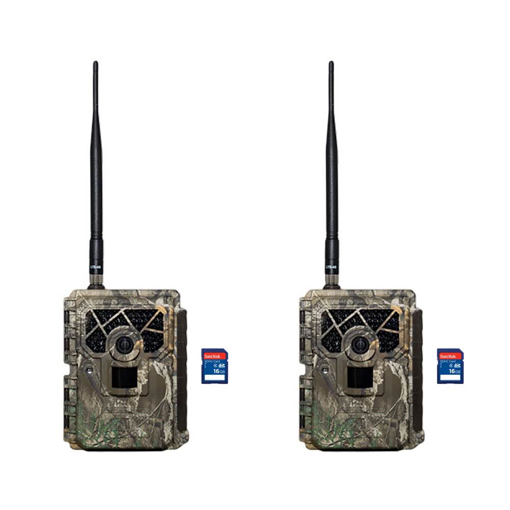 Covert Blackhawk LTE Wireless Live Video Photo Game Camera, 2 Pack + SD Cards