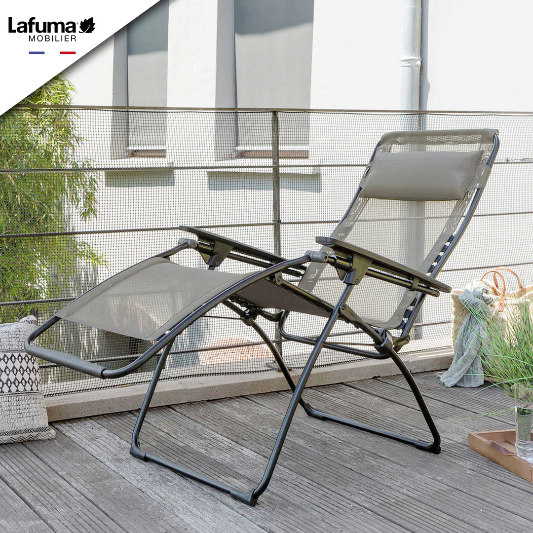 Lafuma Futura XL Zero Gravity Steel Framed Lawn Recliner Chair, Seigle(Open Box)