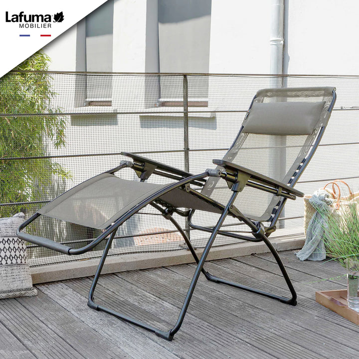 Lafuma Futura XL Zero Gravity Steel Framed Lawn Recliner Chair, Seigle(Open Box)
