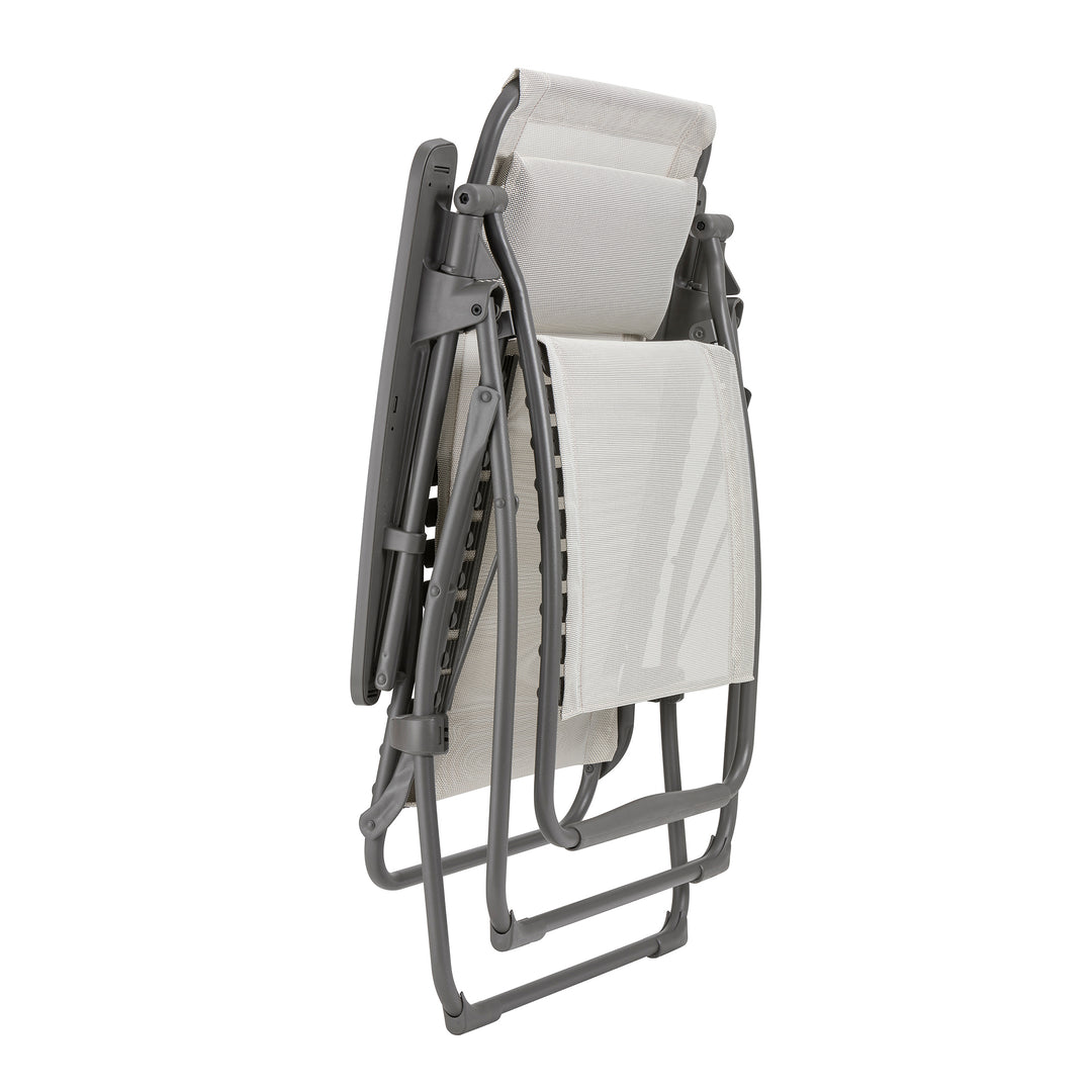 Lafuma Futura Zero Gravity Outdoor Steel Framed Lawn Recliner Chair, Seigle Grey - VMInnovations