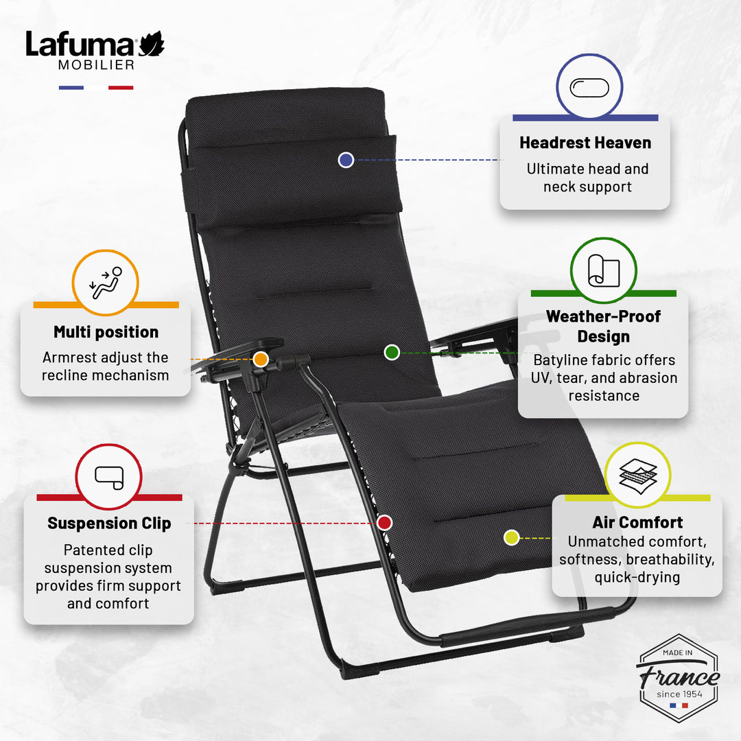 Lafuma Futura Air Comfort Zero Gravity Indoor Outdoor Recliner Chair, (Open Box)