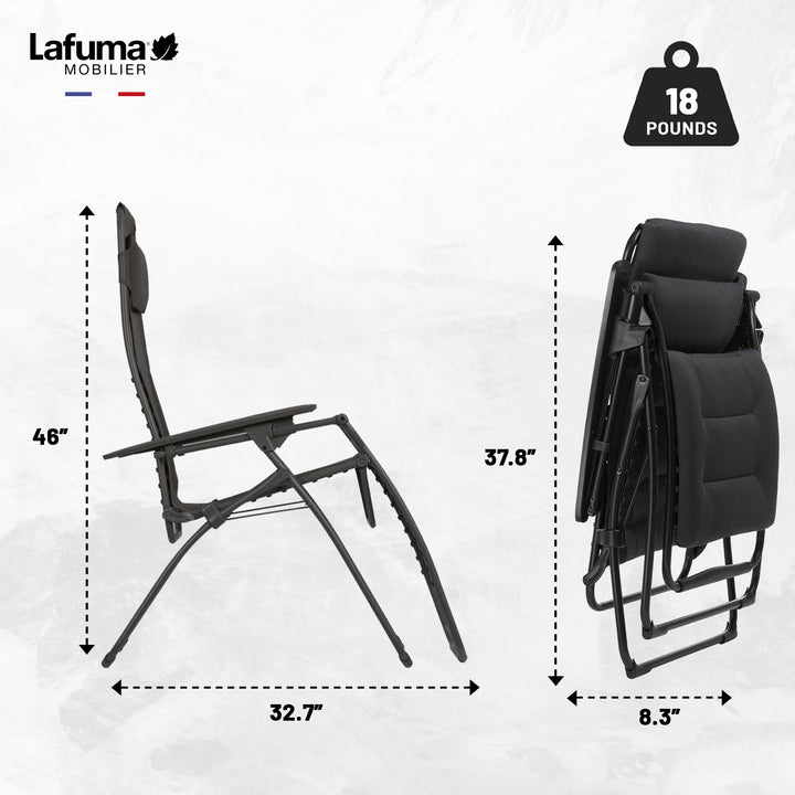Lafuma Futura Air Comfort Zero Gravity Indoor Outdoor Recliner Chair, (Open Box)