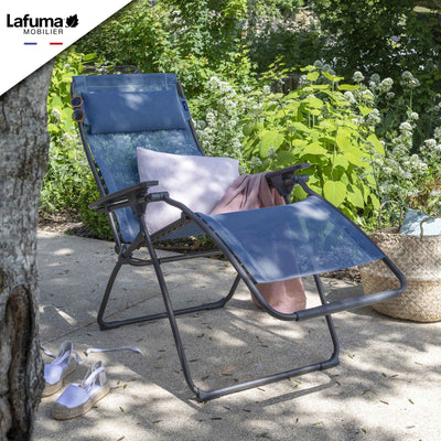 Lafuma Futura XL Zero Gravity Outdoor Steel Framed Lawn Recliner Chair, Ocean