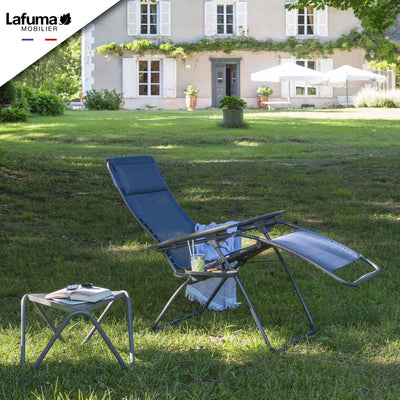 Lafuma Futura XL Zero Gravity Lawn Steel Framed Recliner Chair, Ocean (2 Pack)