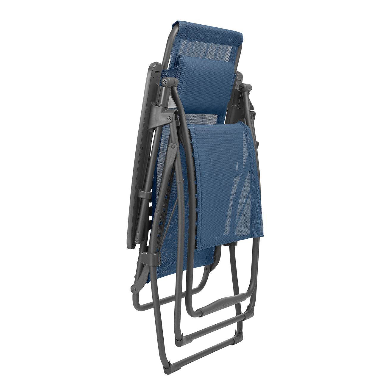Lafuma Futura XL Zero Gravity Lawn Steel Framed Recliner Chair, Ocean (2 Pack)