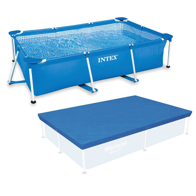Intex 86" x 59" x 23" Above Ground Rectangular Frame Pool and Cover