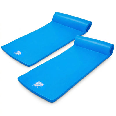 TRC Recreation Splash 1.25" Thick Foam Pool Float Mat, Bahama Blue (2 Pack) - VMInnovations