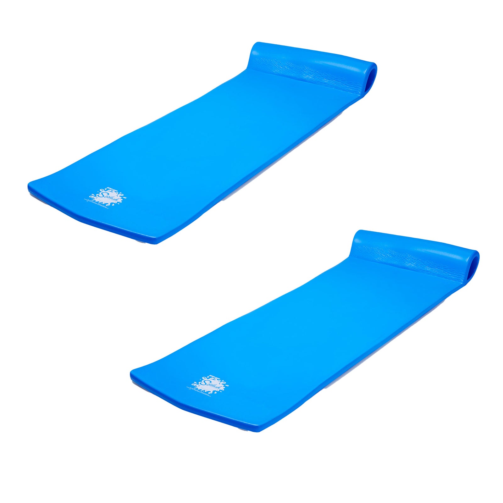 TRC Recreation Splash 1.25" Thick Foam Pool Float Mat, Bahama Blue (2 Pack) - VMInnovations