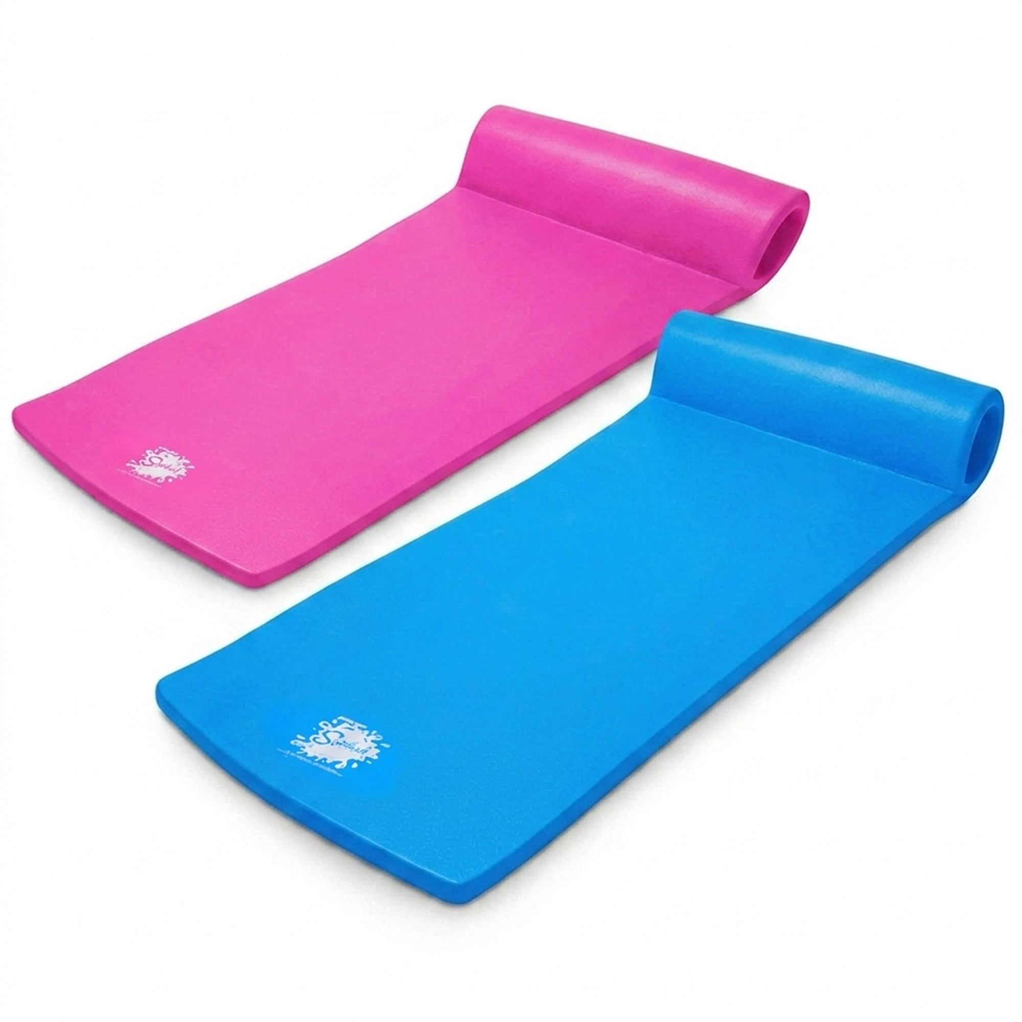TRC Recreation Splash 1.25" Thick Pool Float Mats, Bahama Blue/Flamingo Pink - VMInnovations