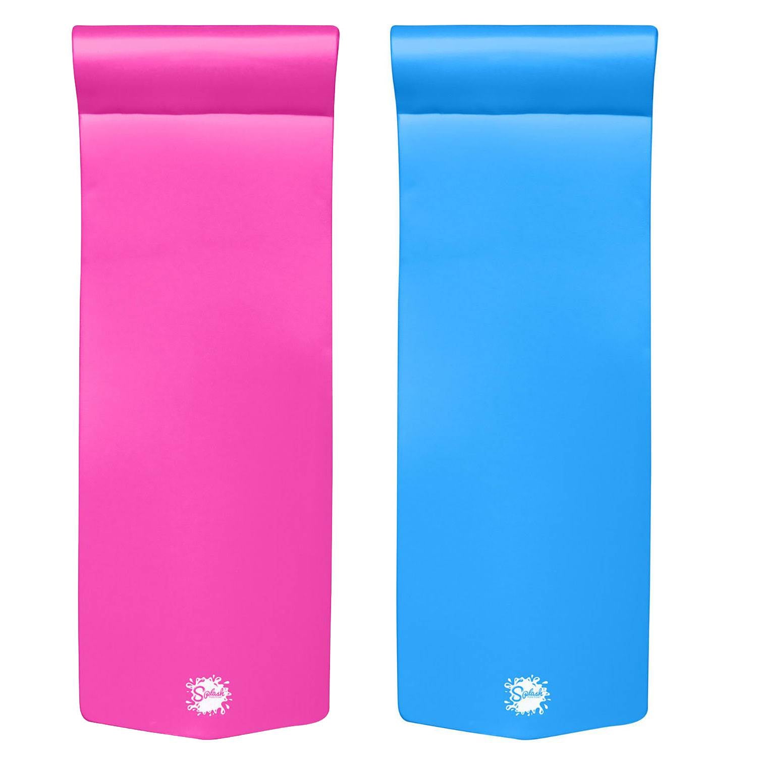 TRC Recreation Splash 1.25" Thick Pool Float Mats, Bahama Blue/Flamingo Pink - VMInnovations