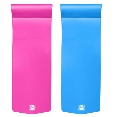 TRC Recreation Splash 1.25" Thick Pool Float Mats, Bahama Blue/Flamingo Pink - VMInnovations