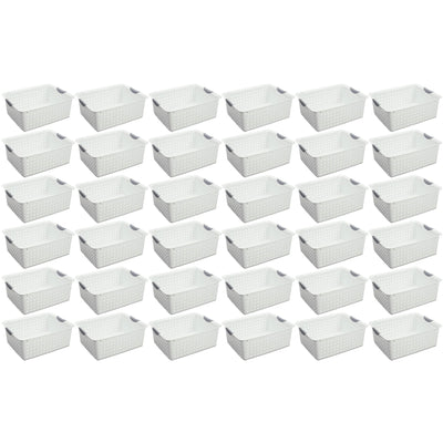 Sterilite Large Ultra Plastic Storage Bin Baskets with Handles, White, 36 Pack