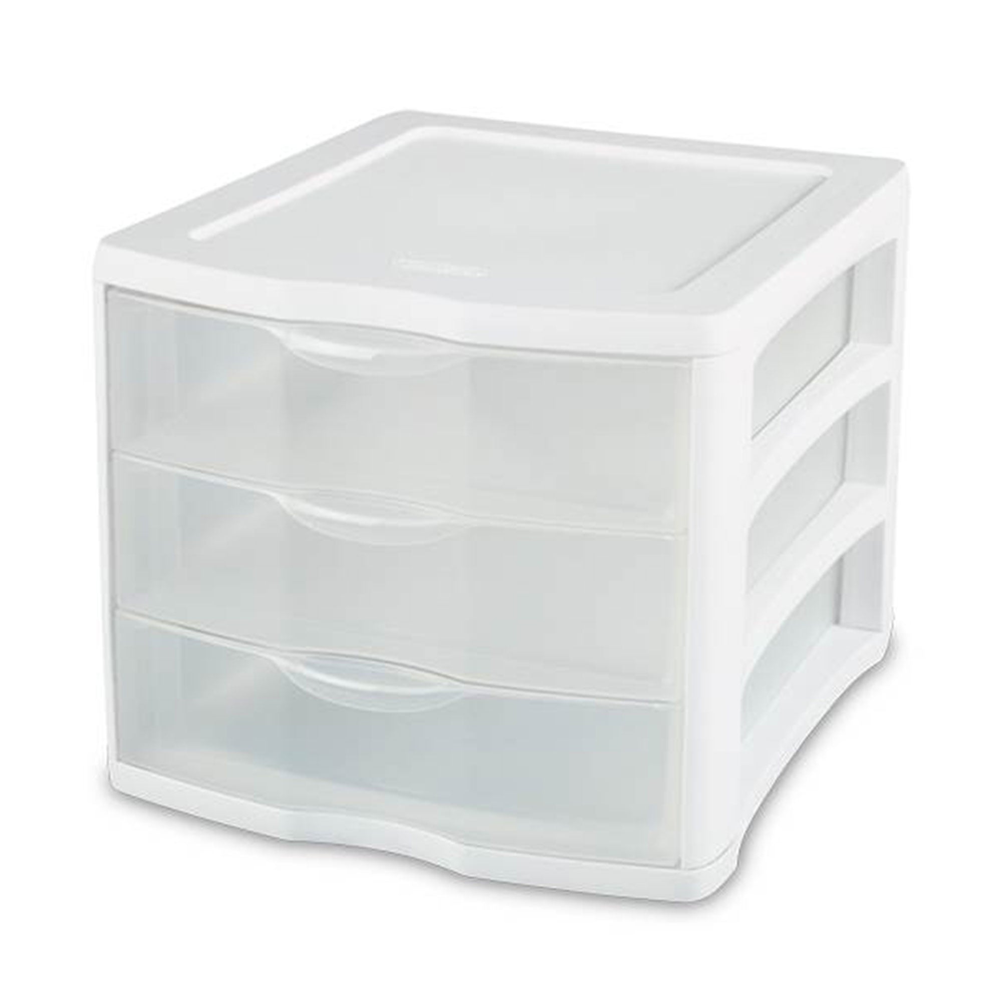 Sterilite ClearView Compact Stacking 3 Drawer Storage Organizer System, 40 Pack