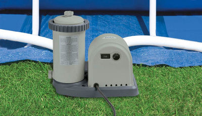 Intex 1500GPH Easy Set Pool Timer & GFCI Filter Cartridge Pump + 2 Hose Adapters