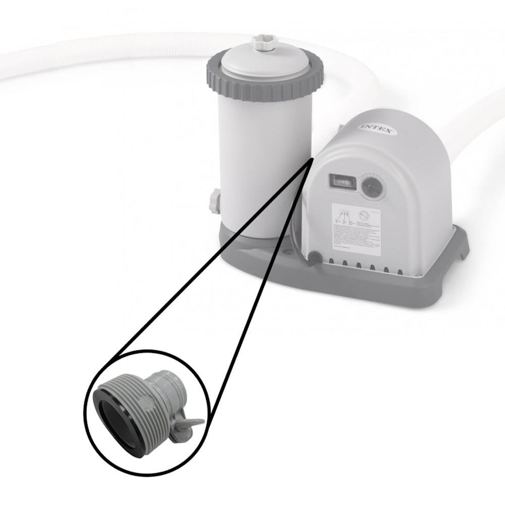 Intex 1500GPH Easy Set Pool Timer & GFCI Filter Cartridge Pump + 2 Hose Adapters