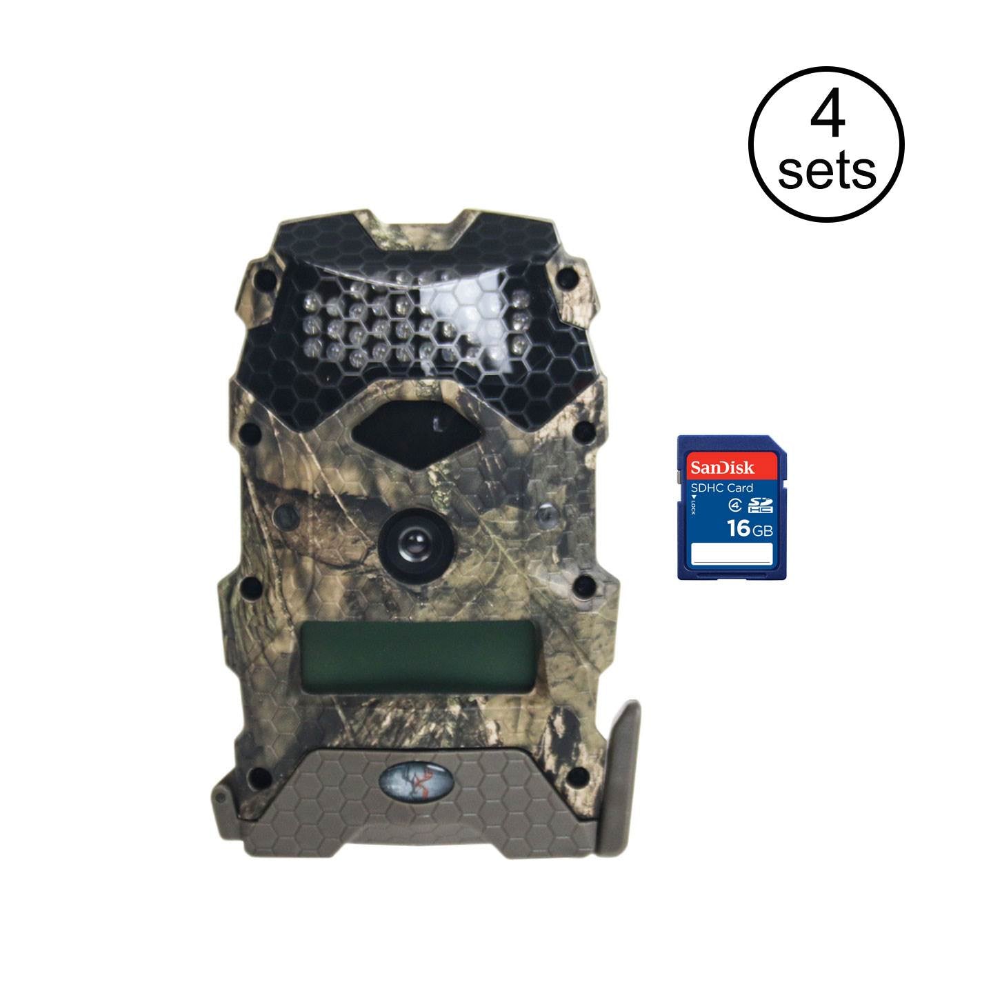 Wildgame Innovations M16I28T2-7 Mirage 16 16MP Game Camera, 4 Pack + SD Cards
