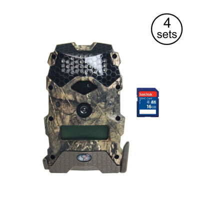 Wildgame Innovations M16I28T2-7 Mirage 16 16MP Game Camera, 4 Pack + SD Cards