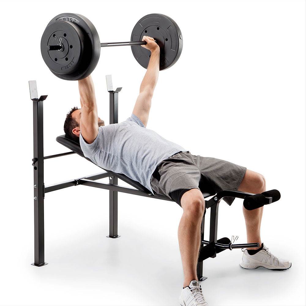 Competitor Pro Home Gym Standard Adjustable Weight Bench with 80 Pound Set