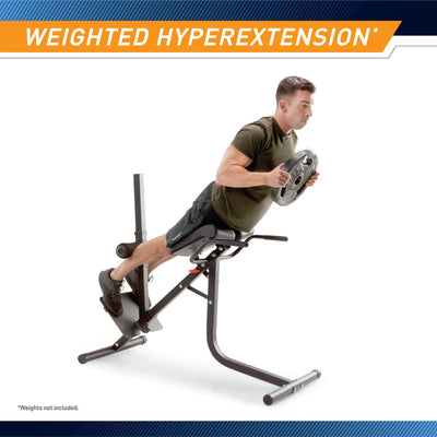 Marcy Pro JD-5481 Deluxe Steel Frame Hyper Extension Bench for Racks & Home Gyms - VMInnovations