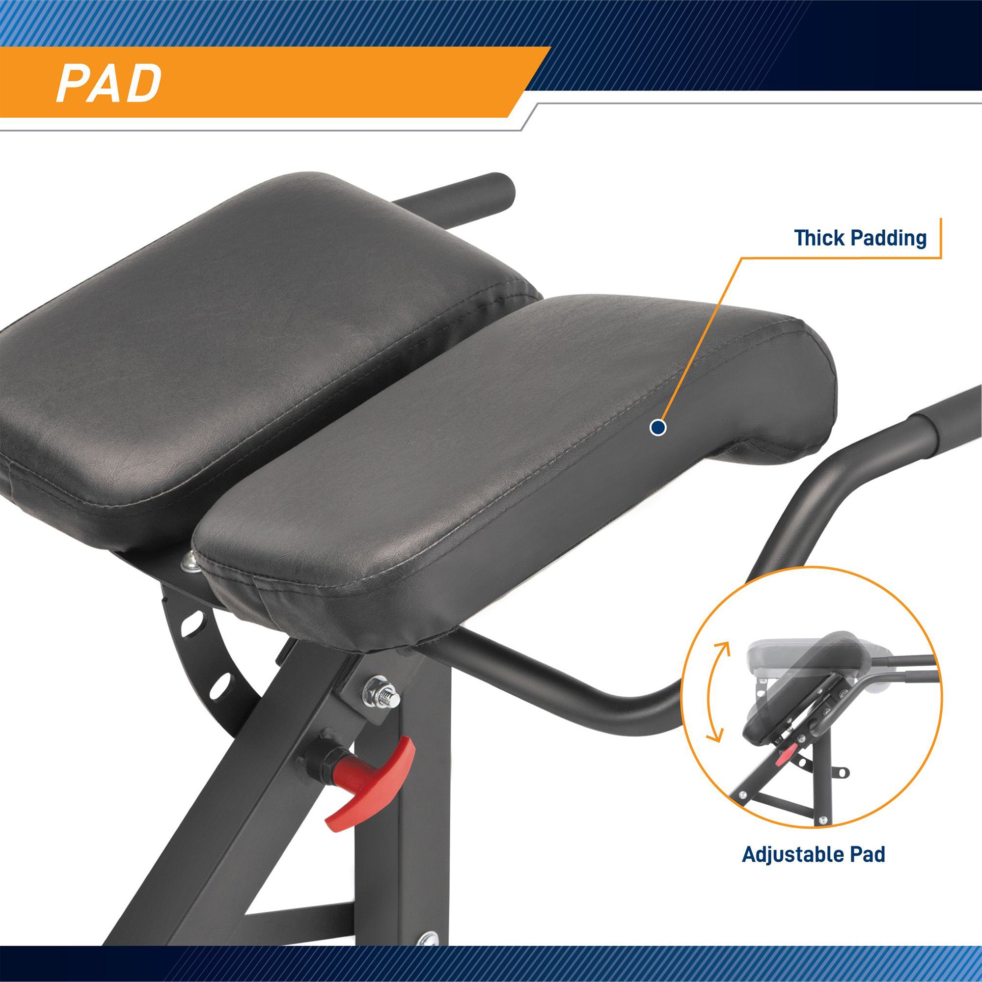 Marcy Pro JD-5481 Deluxe Steel Frame Hyper Extension Bench for Racks & Home Gyms - VMInnovations